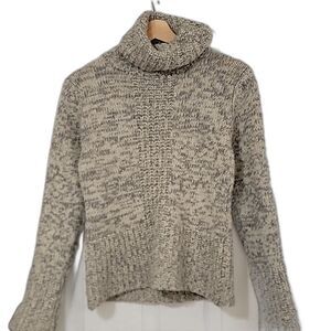 Vintage GAP 100% wool thick heavy turtleneck‎ sweater heathered grey size Small